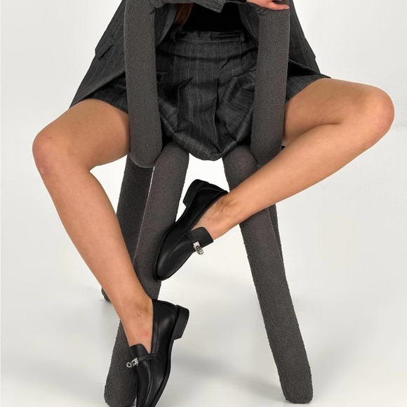 Black Leather womens Loafers - Picture 6 of 10